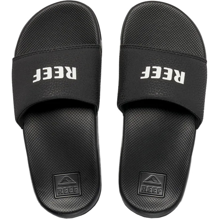 2024 Chanclas Reef One Slider Para Nios Cj2063 - Reef Negro / Blanco